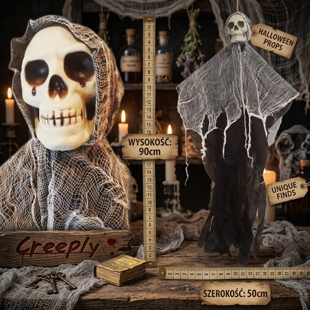 💀 Wisząca czaszka Halloween – stwórz mroczny klimat pełen grozy!