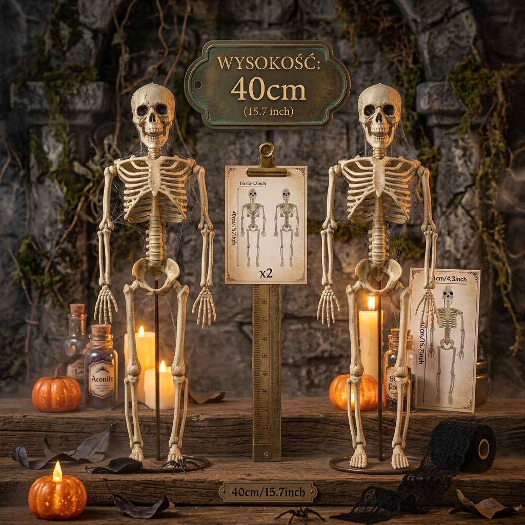 Ruchomy Szkielet Halloween 40 cm – Dekoracja Horror