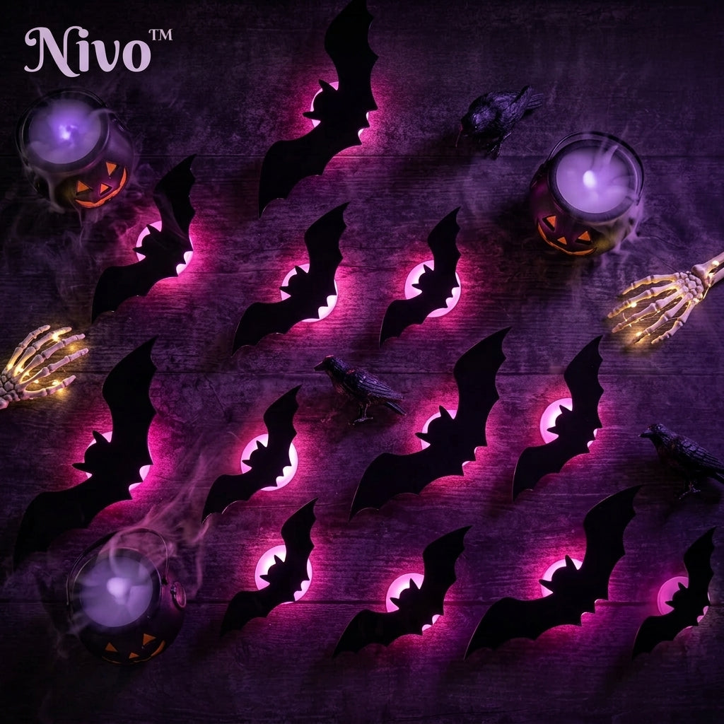 **Lampka LED Halloween 3D – Nietoperz na Ścianę**